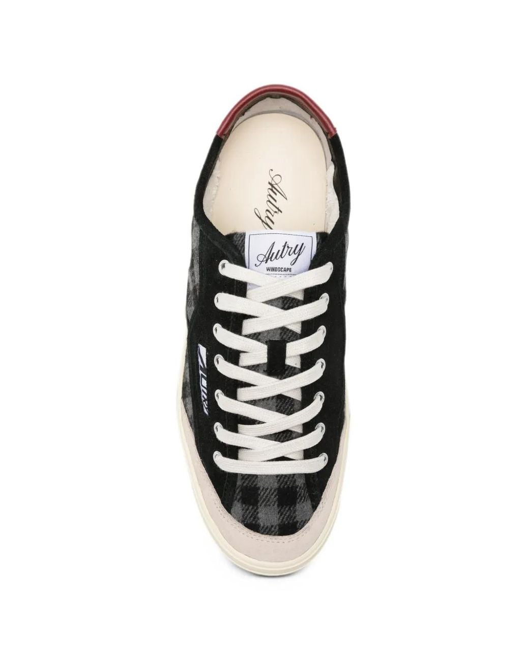 Autry White Windscape Check-Pattern Leather Sneakers for men