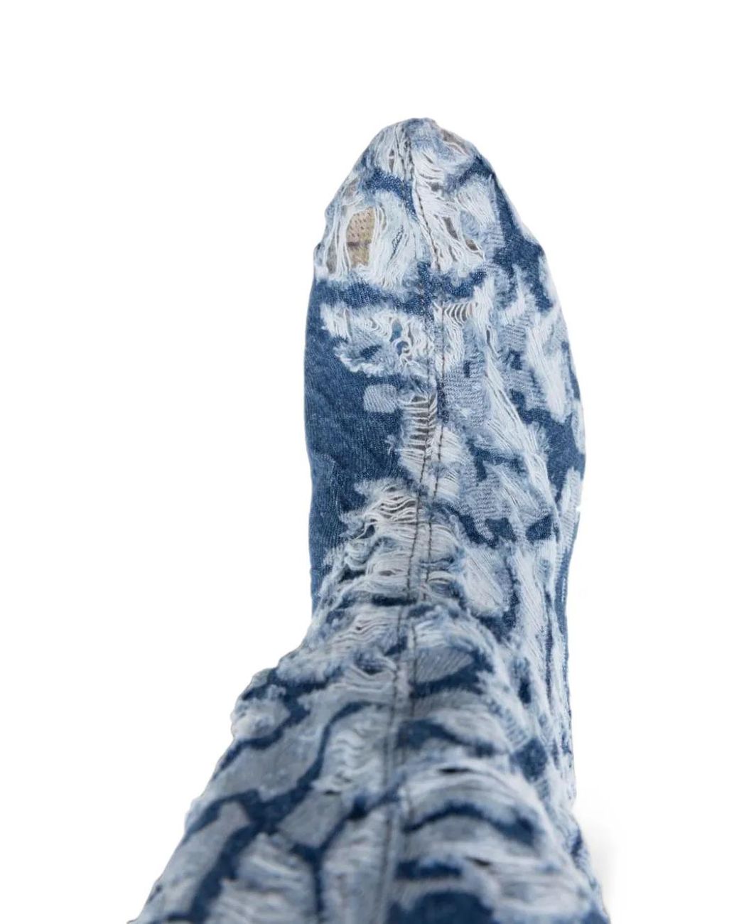 MASHA POPOVA Blue Distressed-Effect Platform Boots