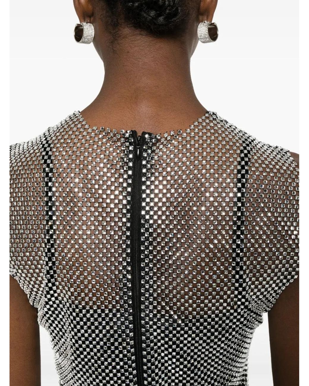 Philosophy Di Lorenzo Serafini Gray Rhinestone-Embellished Top