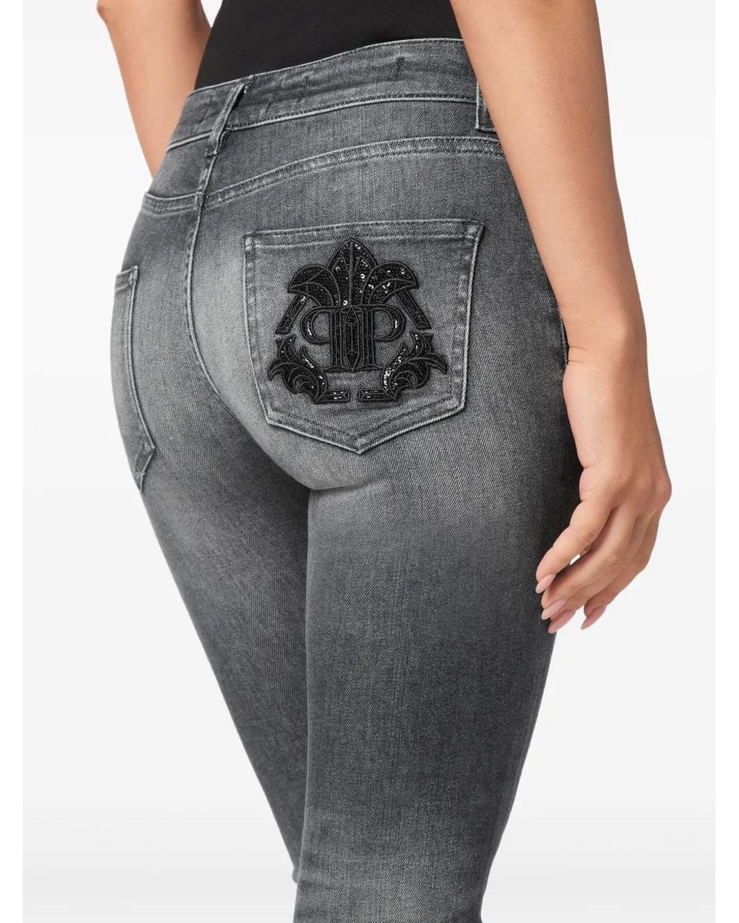 Philipp Plein Gray Denim Jeggings