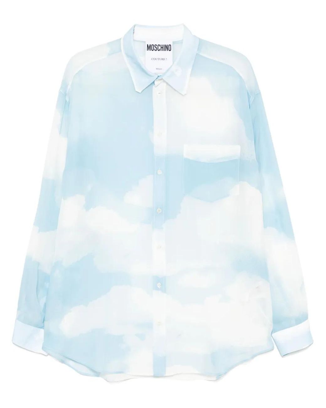 Moschino Blue Graphic-Print Shirt for men