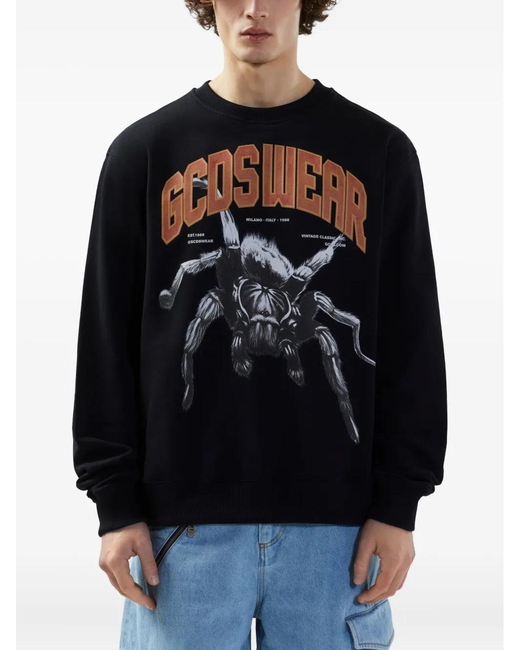 Gcds Blue Spider Sweatshirt for men