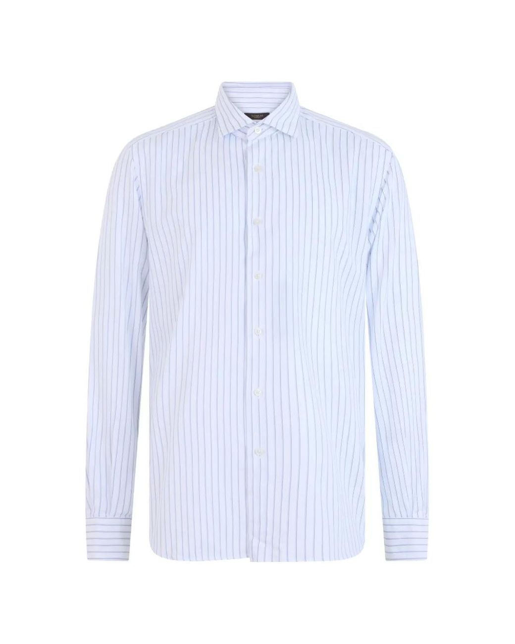 Slowear White Vertical-Stripe Long-Sleeve Shirt for men