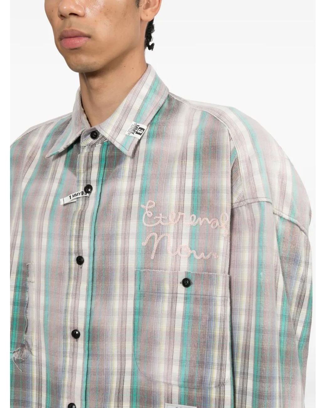 Maison Mihara Yasuhiro White Vintage Like Check Shirt for men