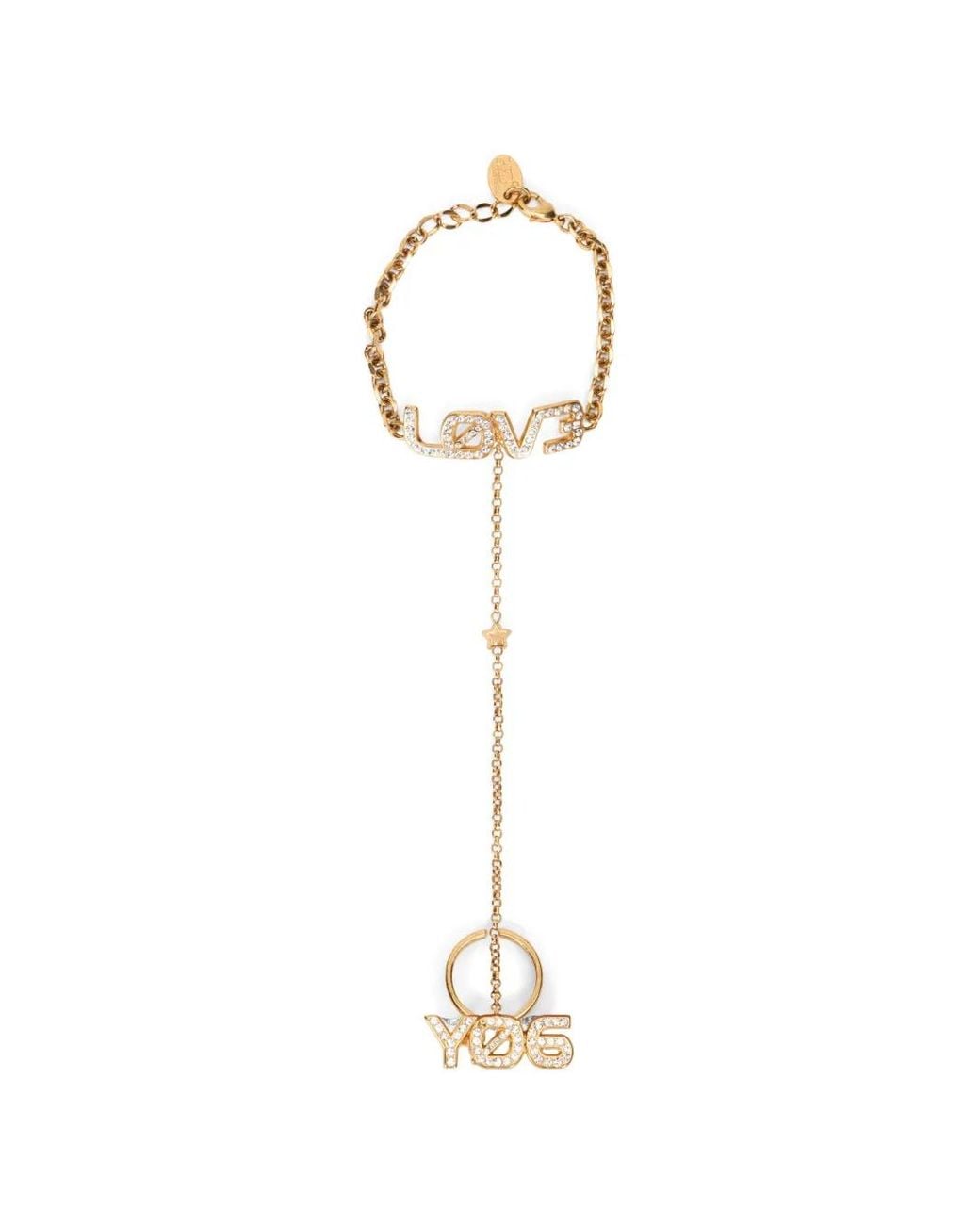 Red(v) Metallic Pave-Set Chain Hand Jewellery