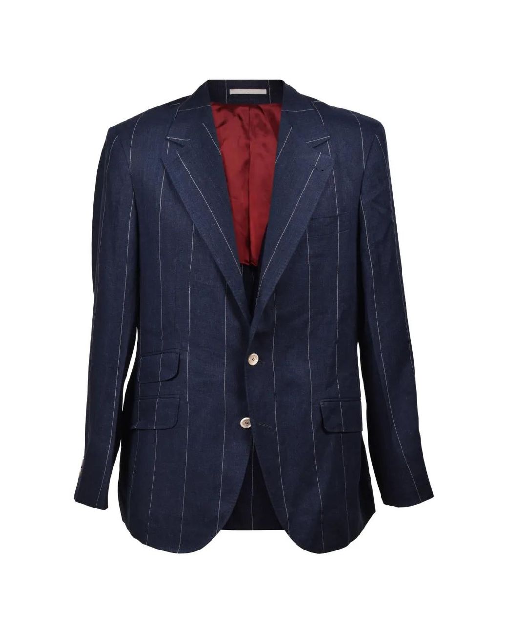 Brunello Cucinelli Blue Striped Suit for men