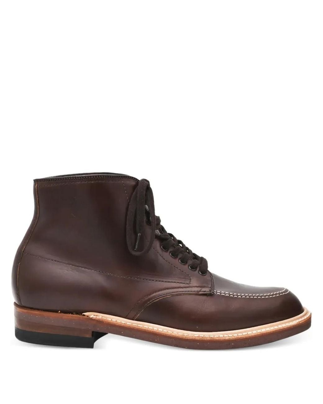 Alden Brown Lace-Up Stitched Boots for men