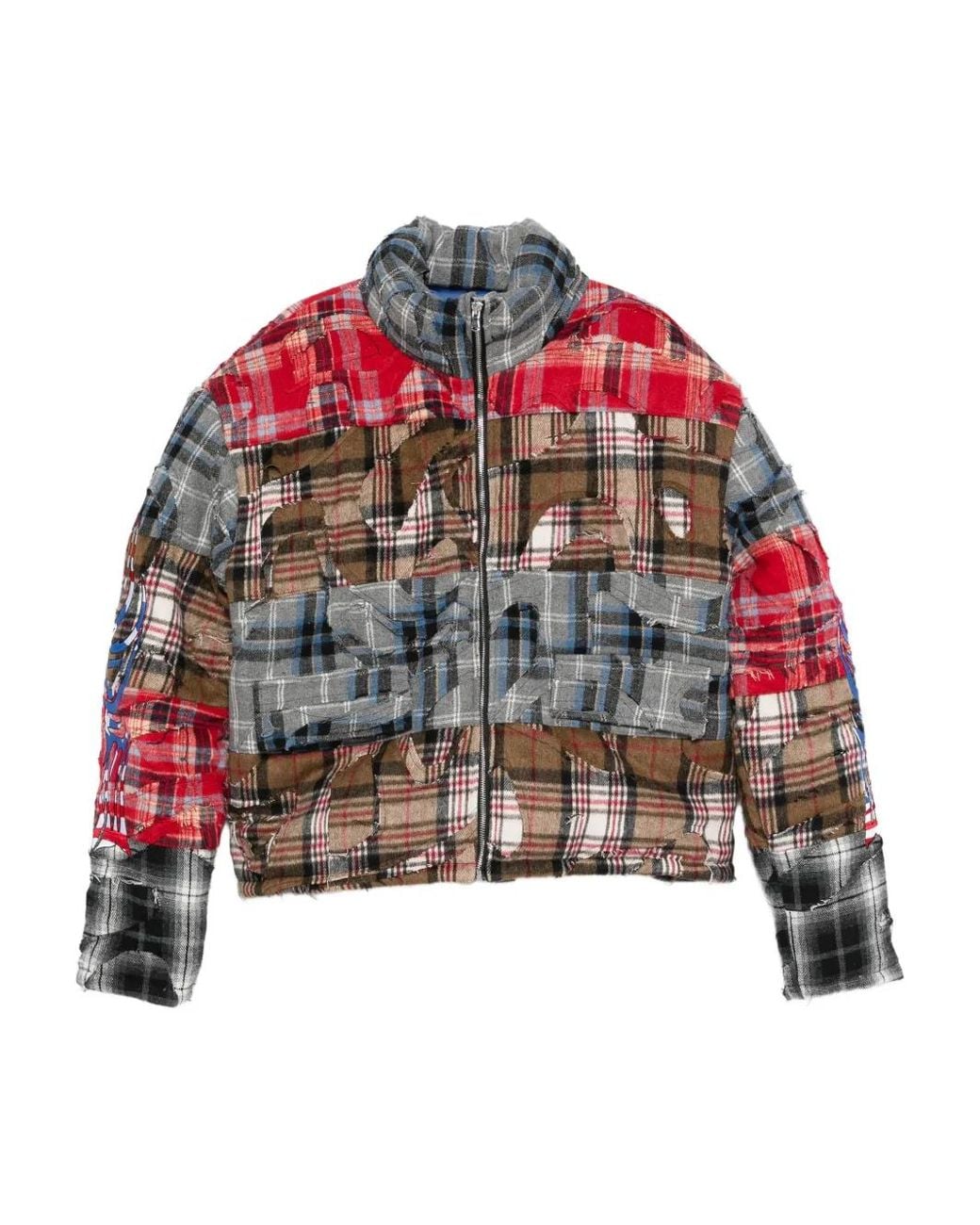 Who Decides War Red Ruin Patchwork-Design Jacket for men