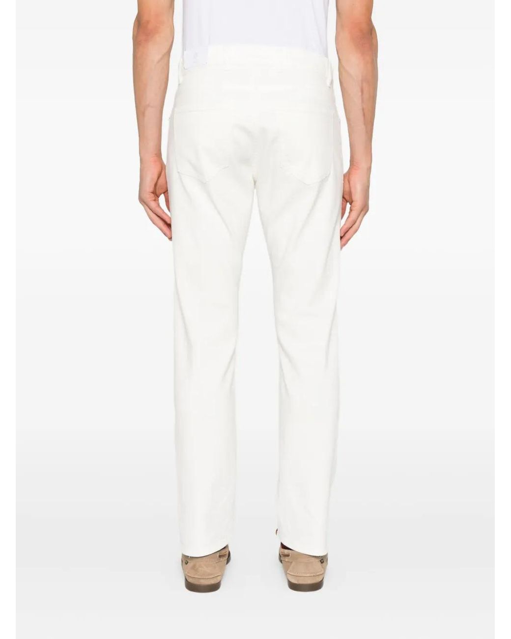 Eleventy White Five-Pocket Trousers for men