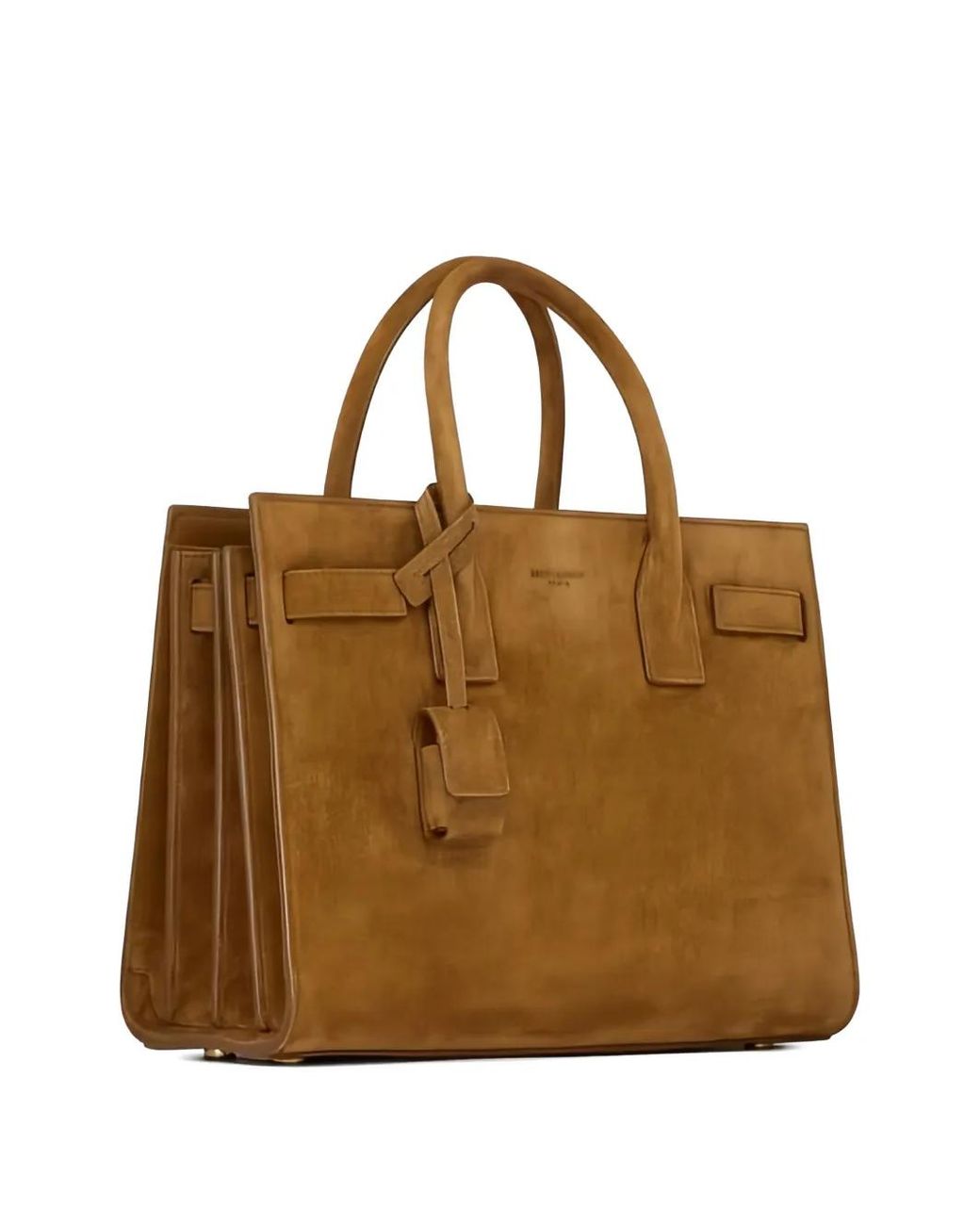 Bolso shopper Sac de Jour baby de ante Saint Laurent de color Brown