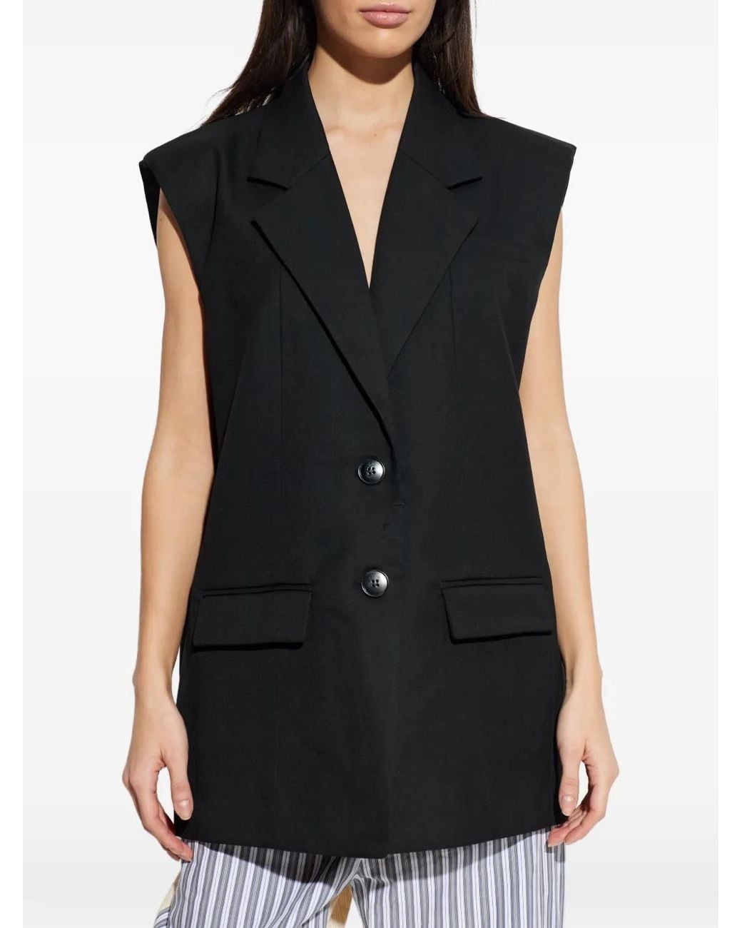 Gestuz Black Buttoned Sleeveless Jacket