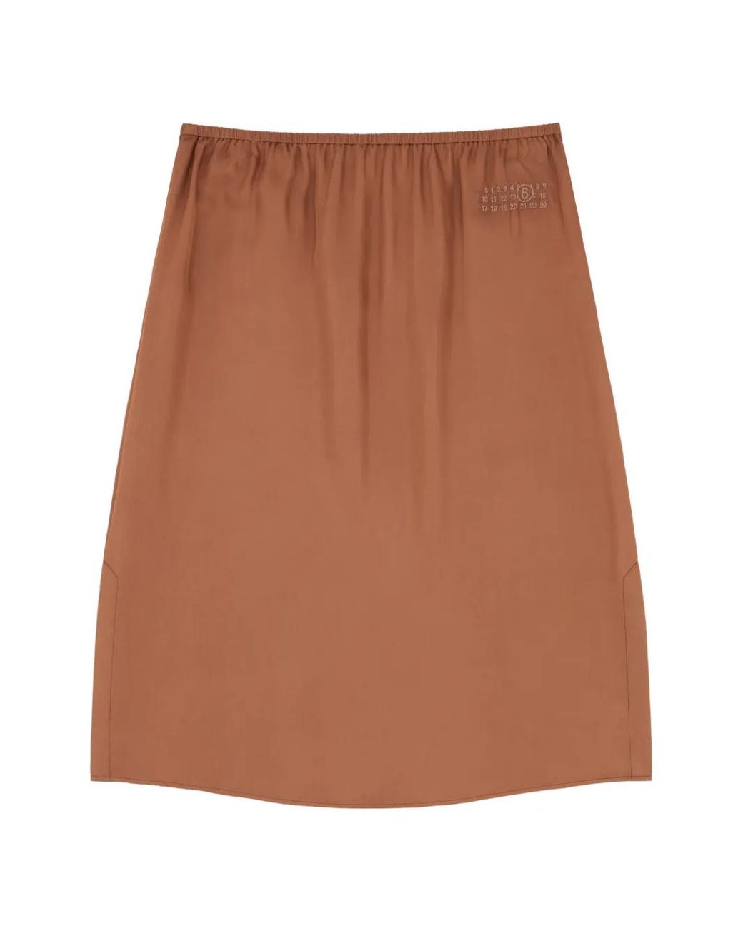 MM6 by Maison Margiela Brown Satin Midi Skirt