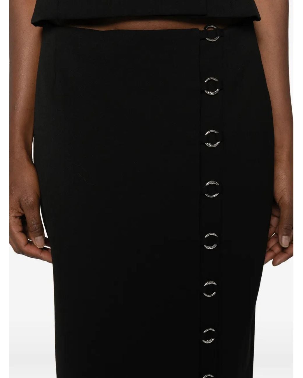 MEDEA Black Rings-Details Midi Skirt