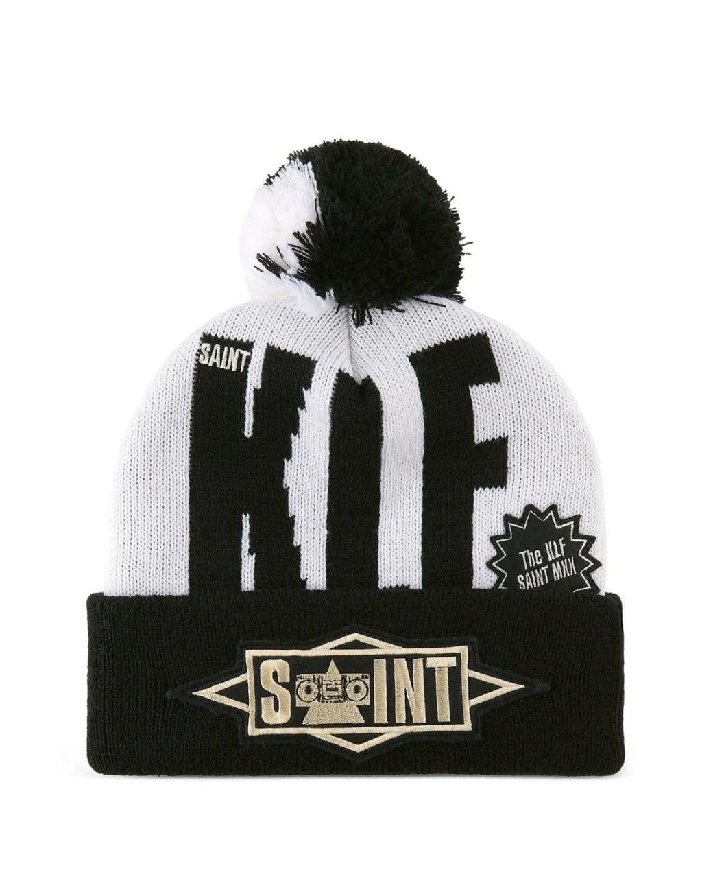 SAINT Mxxxxxx Black X Klf Pompom-Detail Beanie Hat