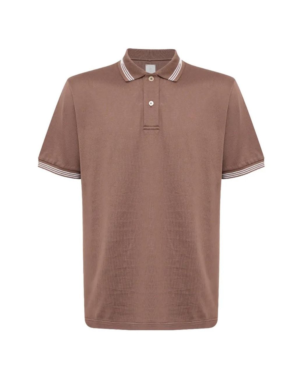 Eleventy Brown Short-Sleeve Polo Shirt for men