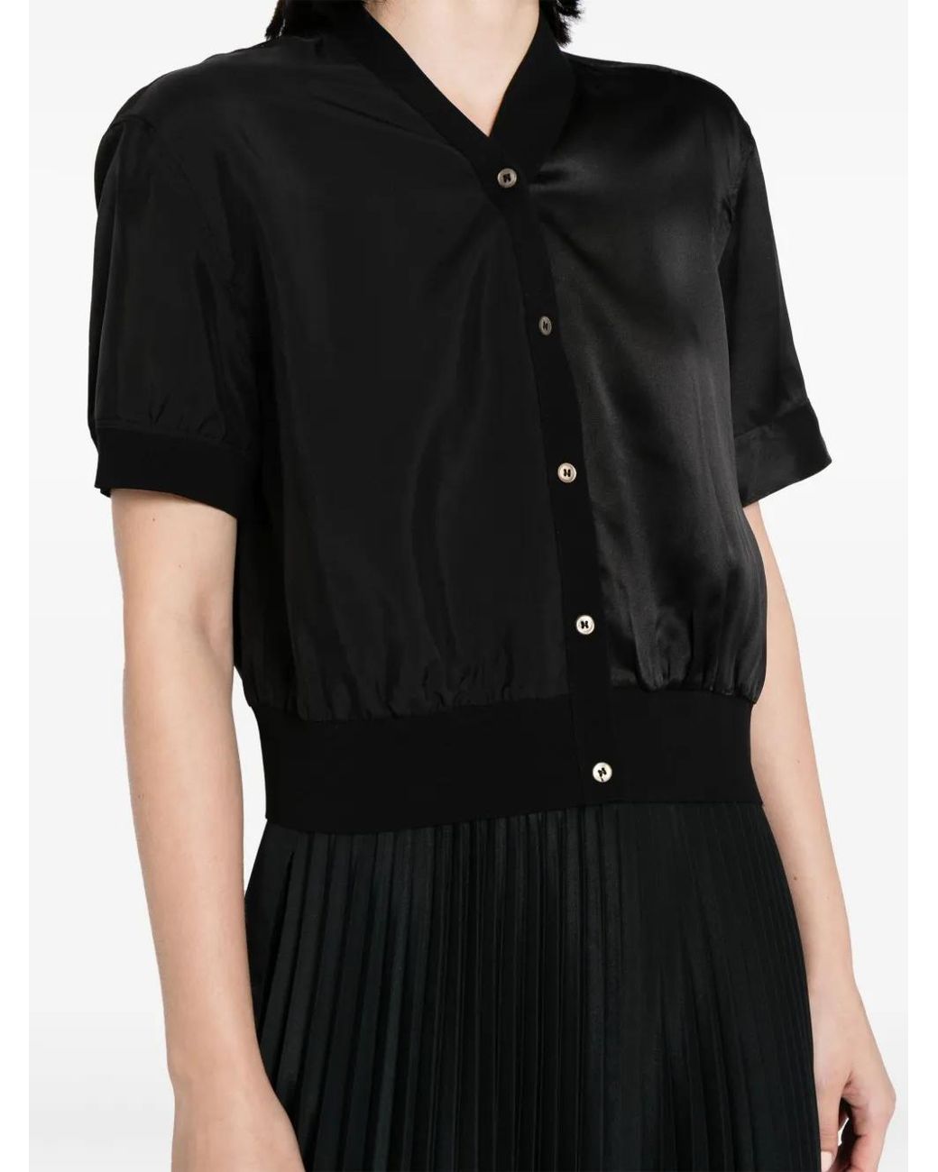 Camisa Con Botones Y Cuello En V JNBY de color Black