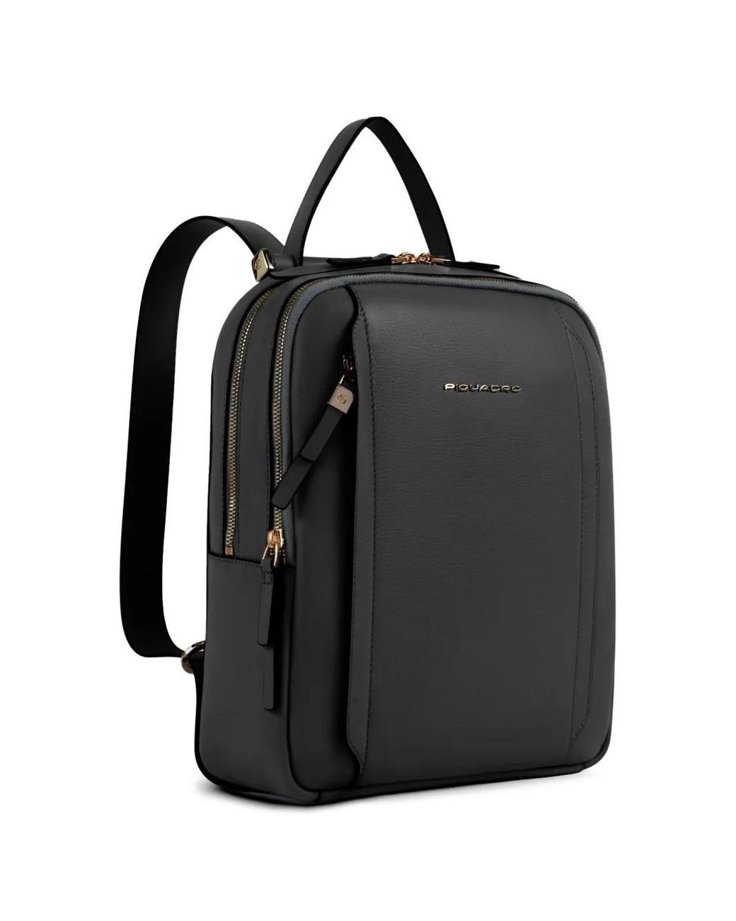 Piquadro Black Ipad Leather Backpack