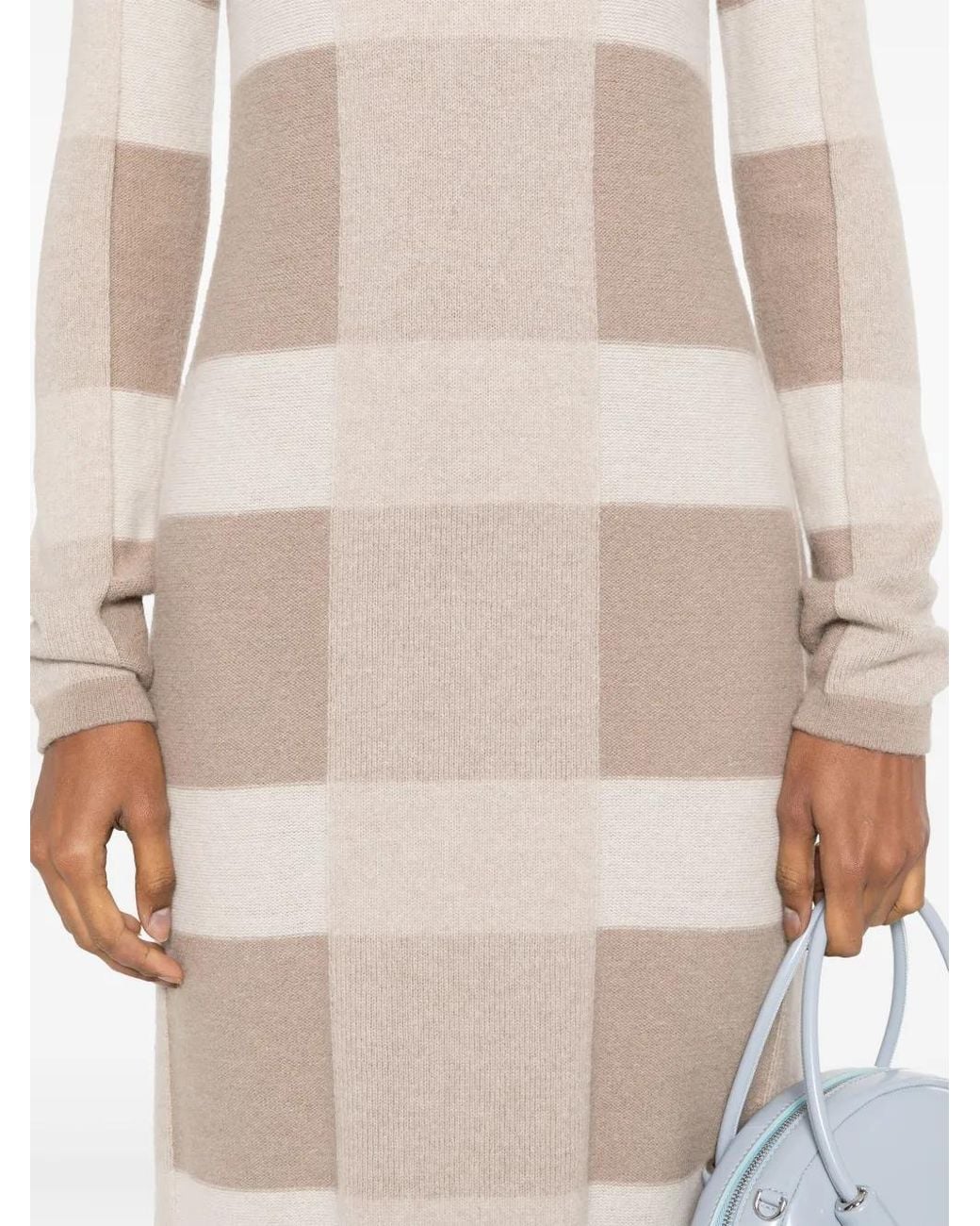 Emporio Armani Natural Checked Midi Dress