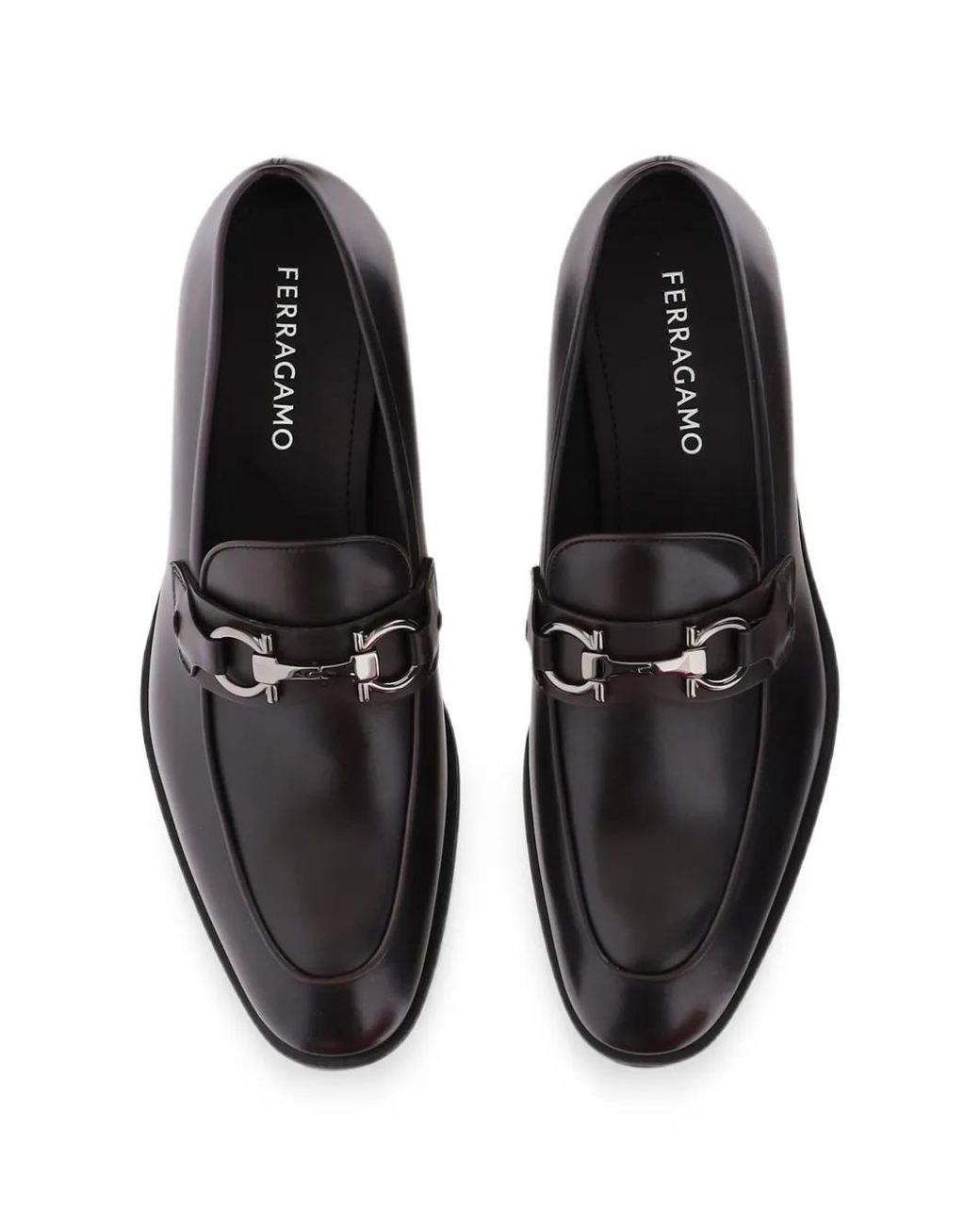 Ferragamo White Loafers With Gancini Buckle for men