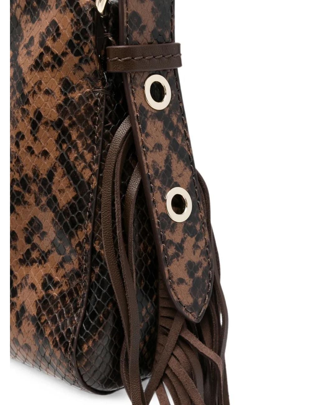 Maje White Python-Embossed Miss M Mini Bag