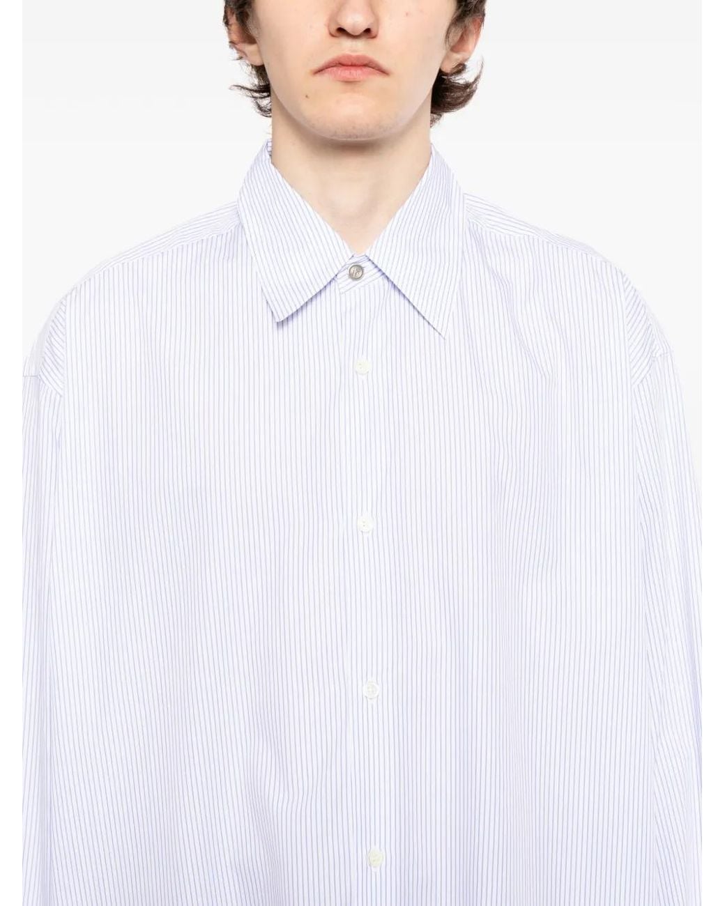 OAMC White Striped Cotton Shirt for men