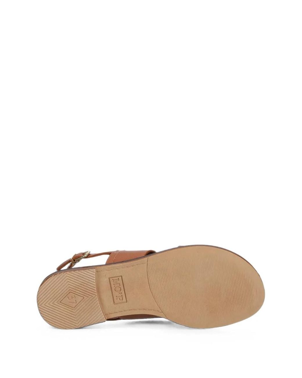 Marc O' Polo Brown Buckle-Fastening Leather Flat Sandals