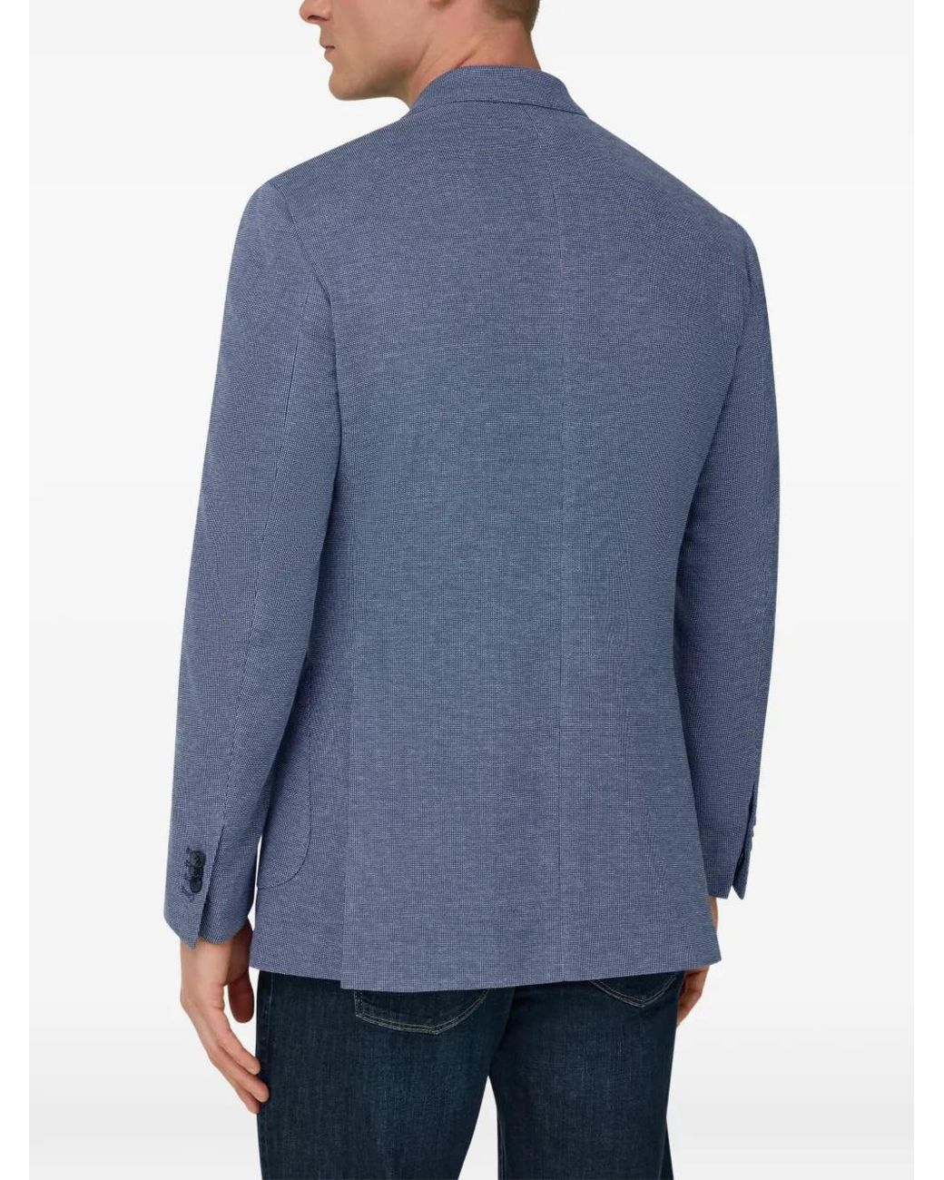Boggi Blue B Jersey Pinpoint Jacket for men