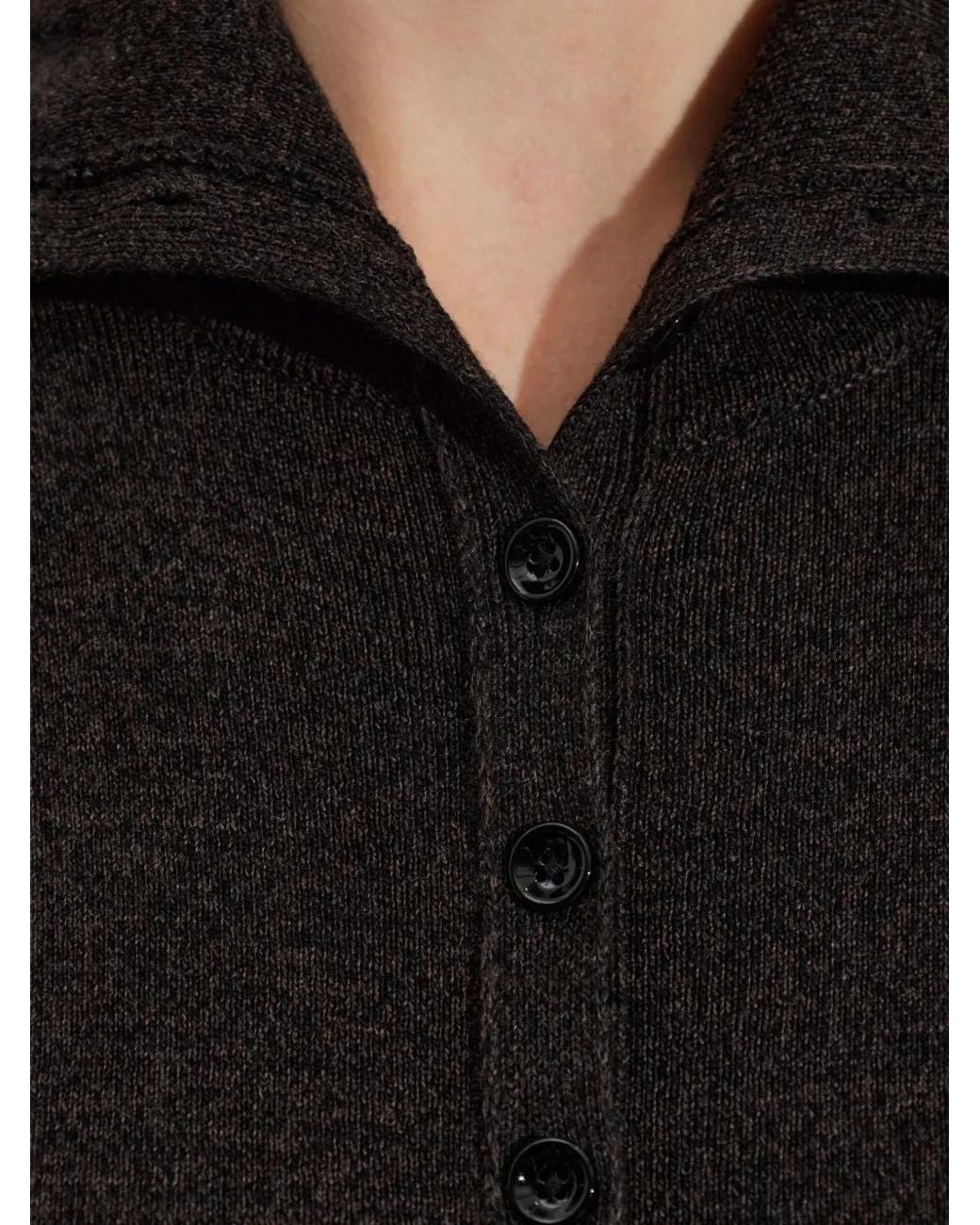 Lemaire Black Button-Up Wool Cardigan