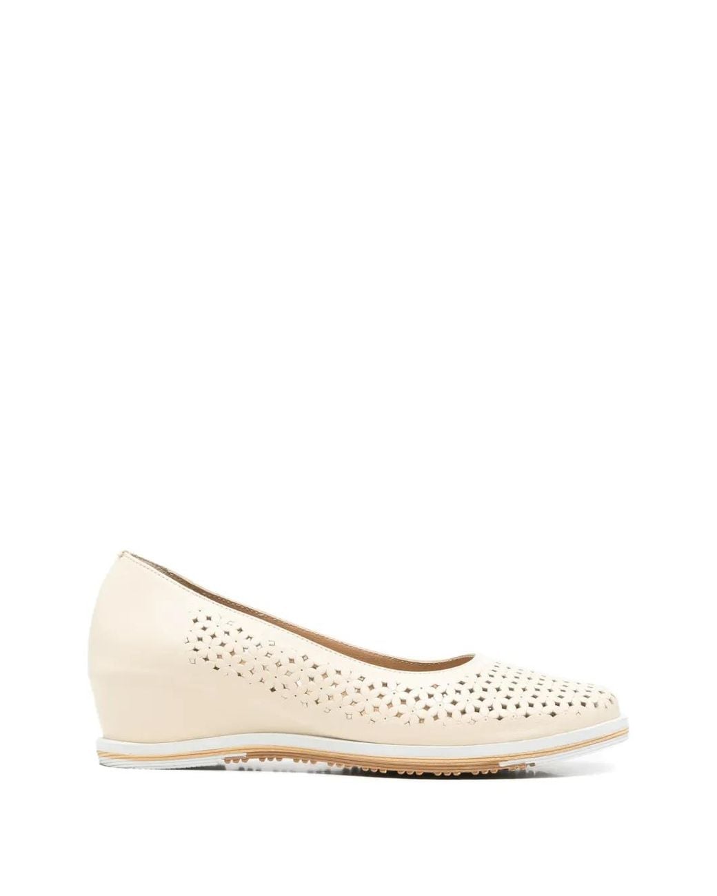 SERGIO MORETTI FIRENZE Natural Perforated Wedge Pumps