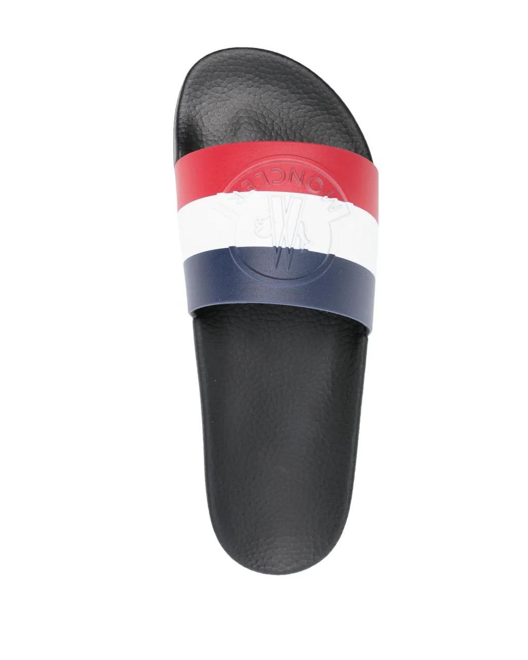 Moncler White Logo Slipper for men