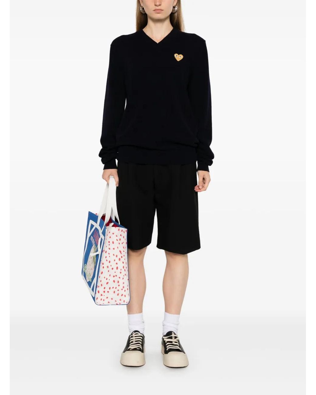 COMME DES GARÇONS PLAY Black Heart-Patch Sweater