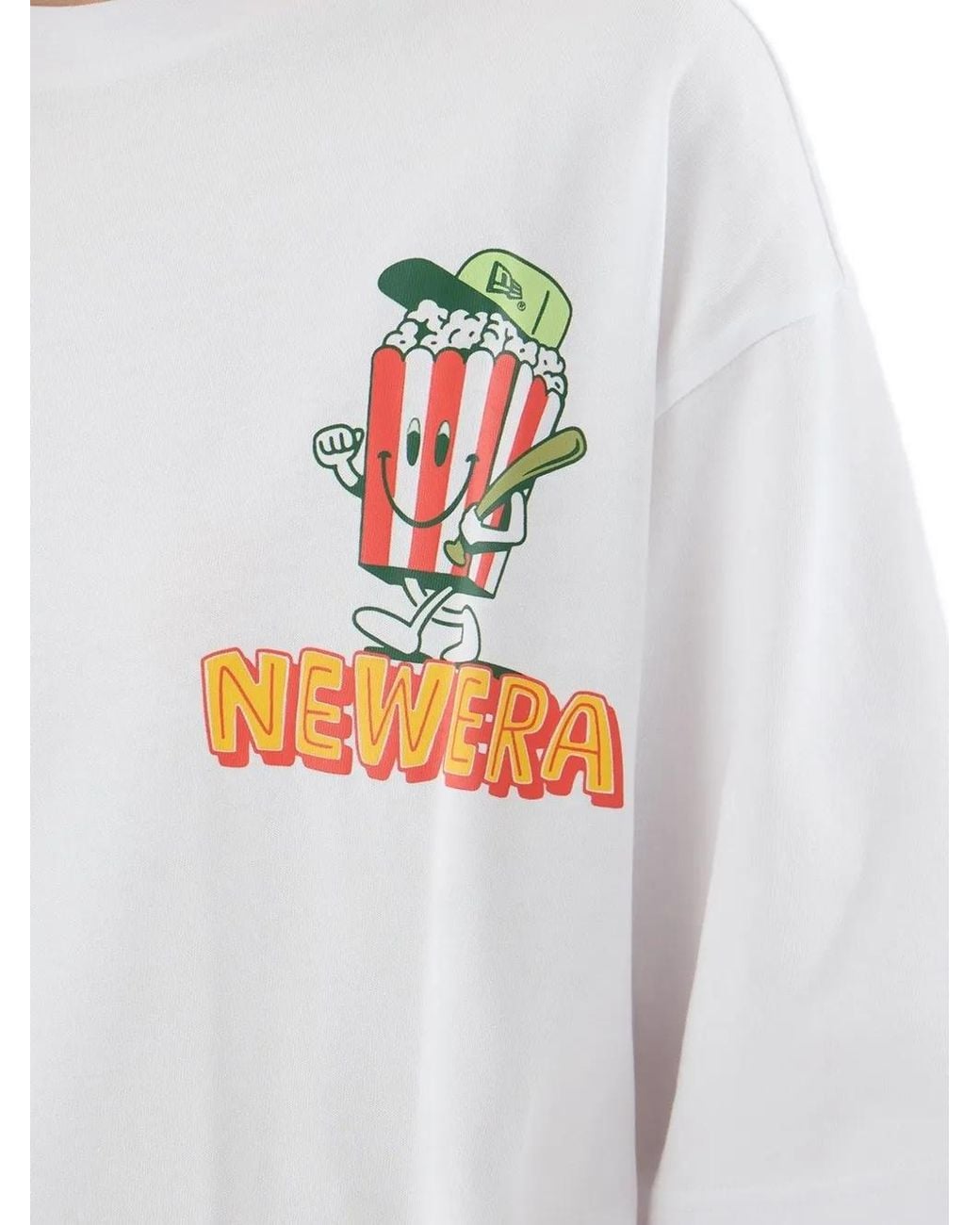 KTZ White Popcorn Oversized Graphic-Print T-Shirt