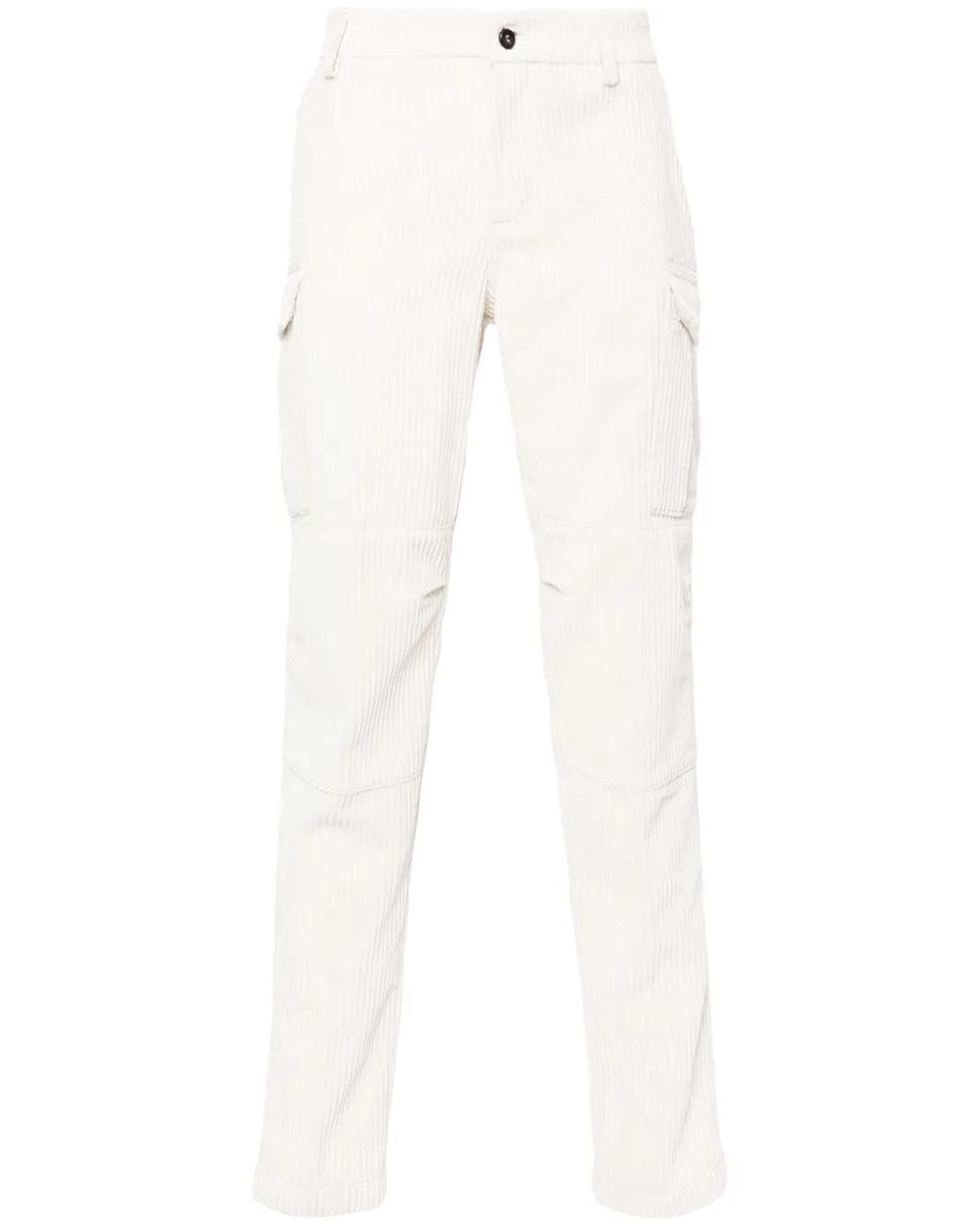 Eleventy White Cotton Trousers for men