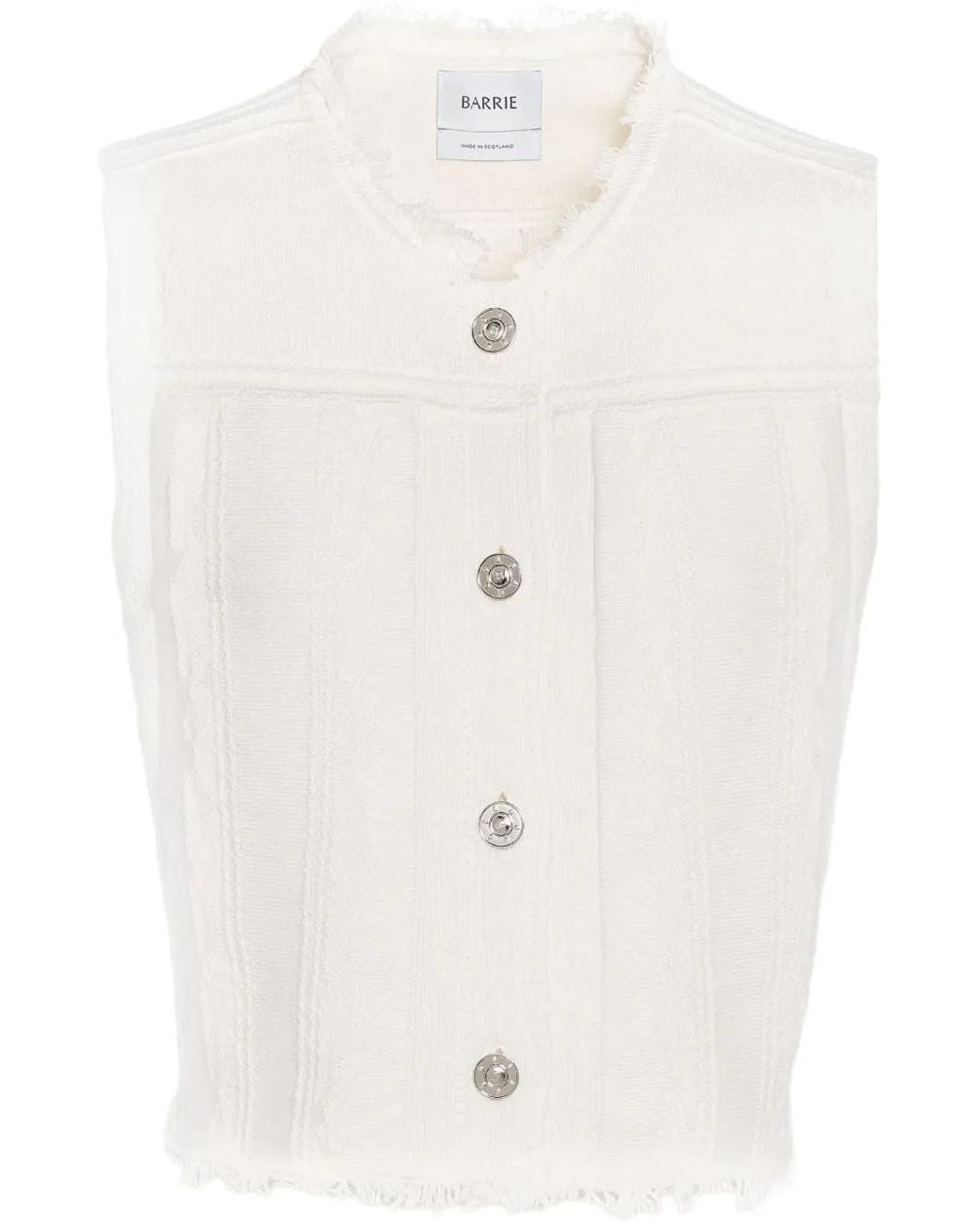 Barrie White Frayed Denim Vest