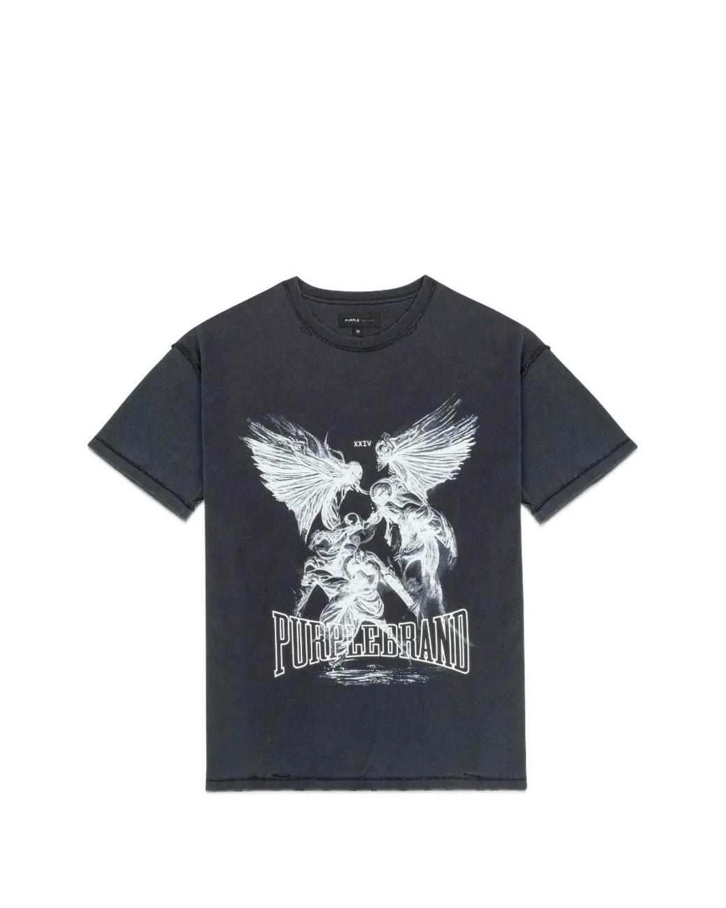 Purple Brand Blue Graphic-Print Distressed-Effect T-Shirt for men