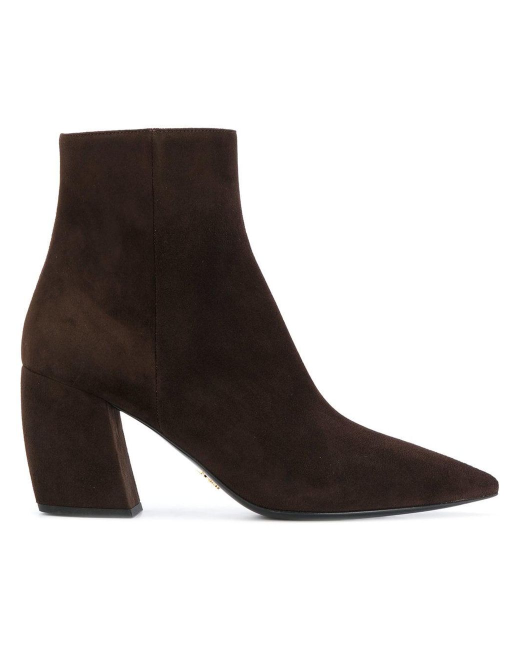 pointed brown booties