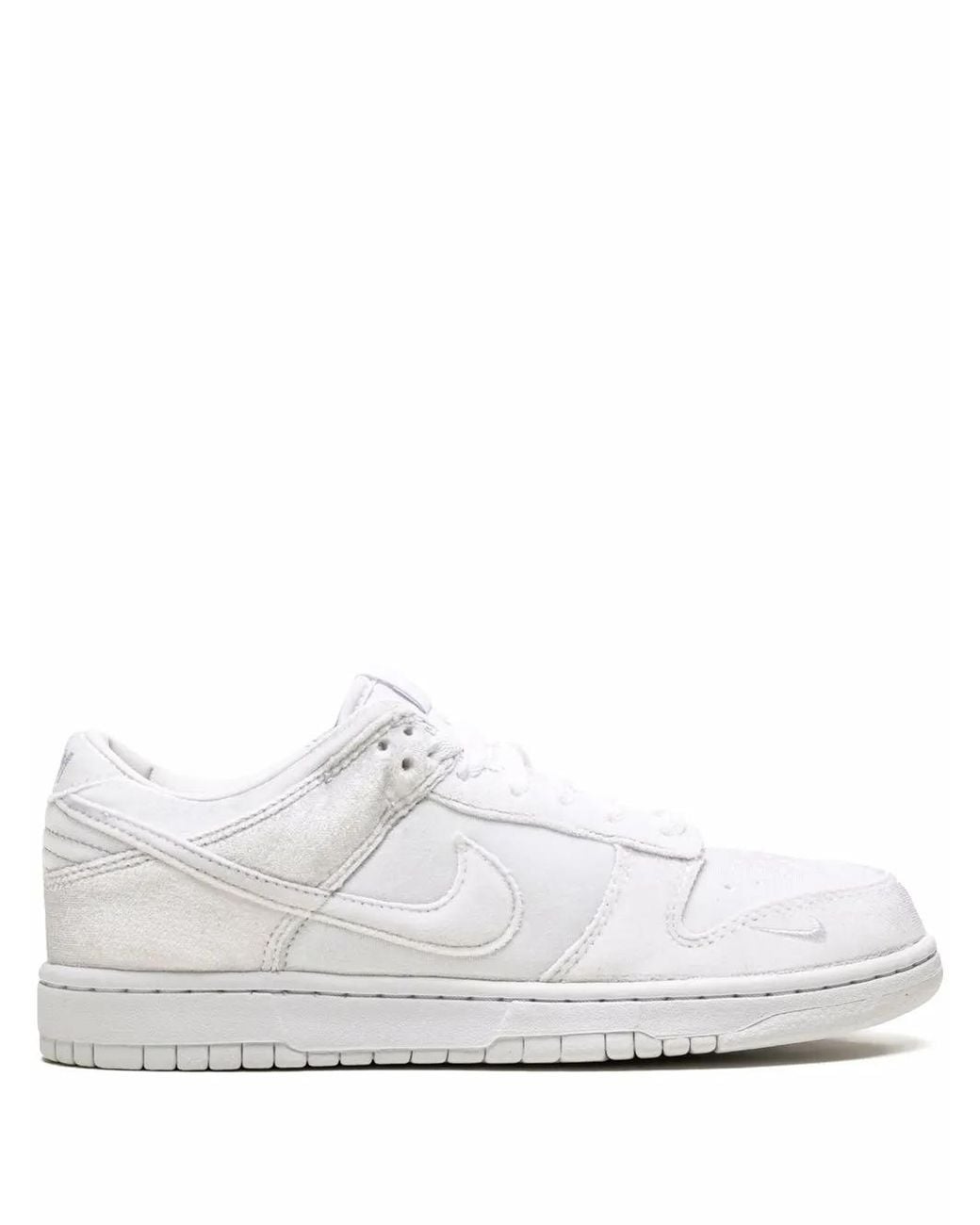 Nike White X Dover Street Market Dunk Low "Triple Velvet" Sneakers