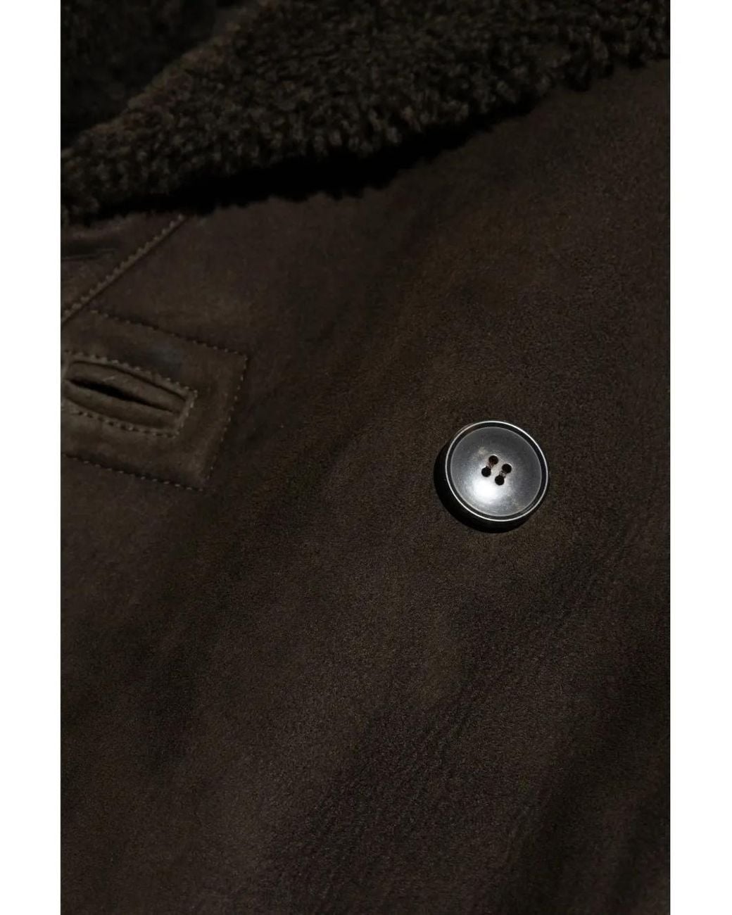 Yves Salomon Black Double-Breasted Leather Jacket for men