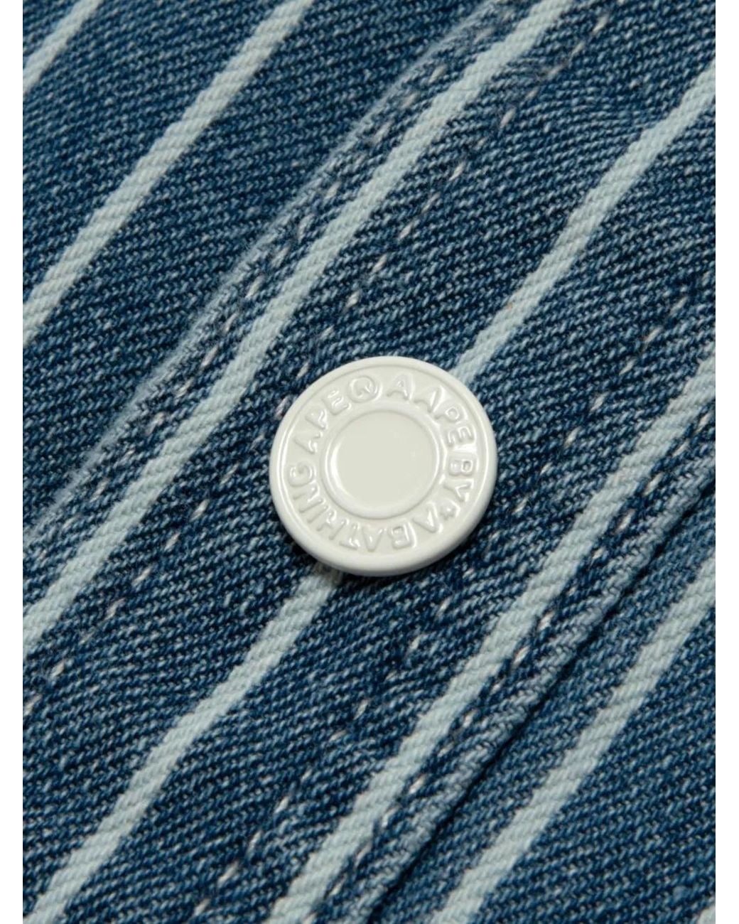 Aape By A Bathing Ape Blue Aapenow Moonface Striped Shirt for men