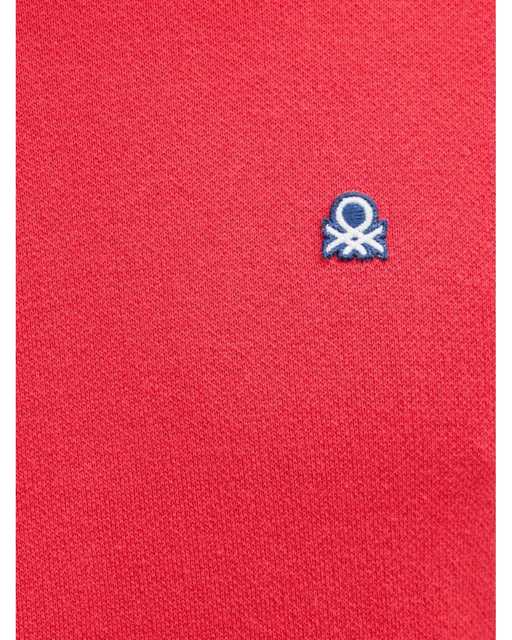 Benetton Logo-Embroidered Ribbed-Trim Sweater for men