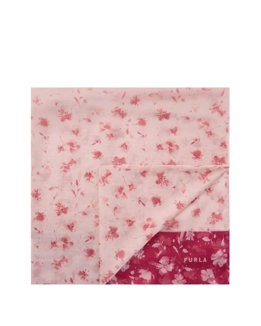 Furla Pink Primavera Floral-Print Scarf