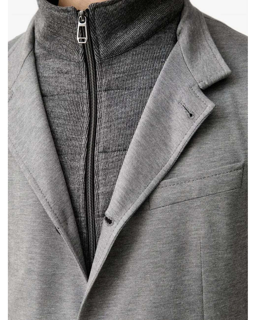 Joop! Gray Layered Single-Breasted Blazer for men