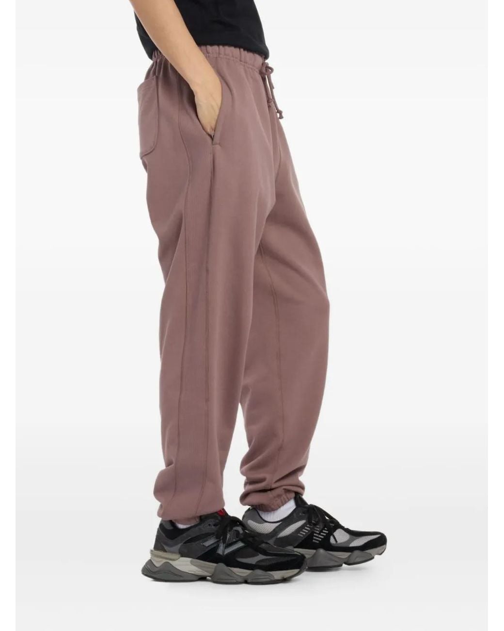 New Balance Purple Embroidered Logo Terry Sweatpants for men