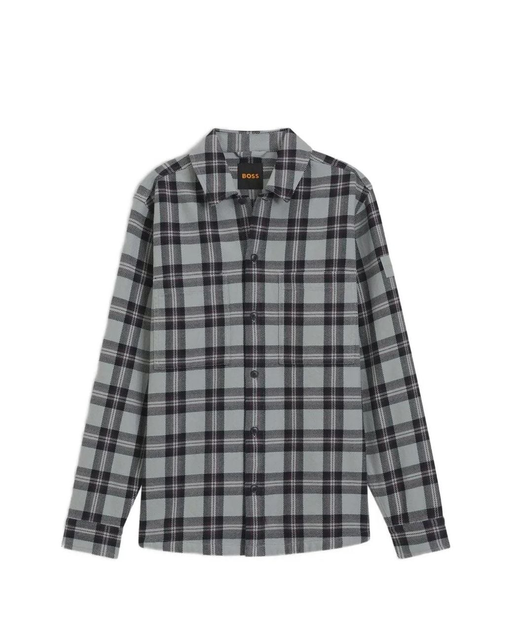 Boss Gray Oversized-Fit Shirt for men