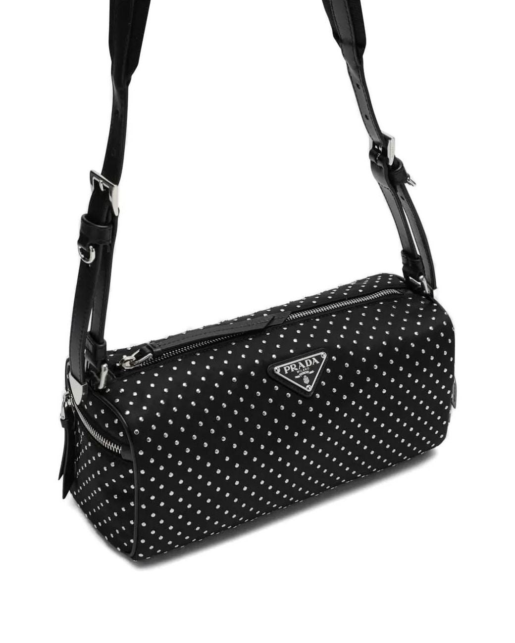 Prada Black Stud-Embellished Shoulder Bag