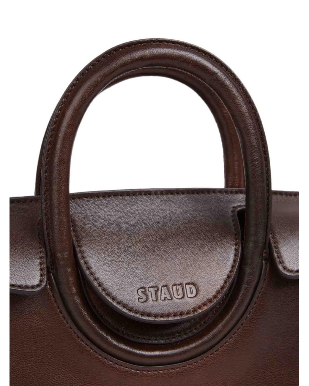 Staud Brown Maude Leather Tote Bag