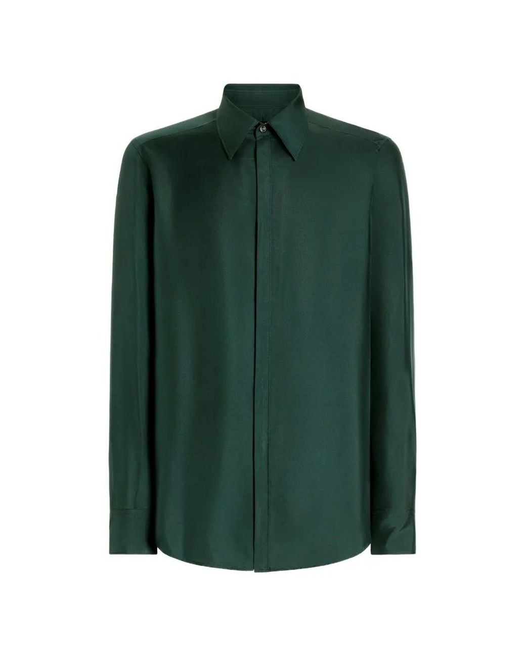 Dolce & Gabbana Green Martini Silk Twill Shirt for men