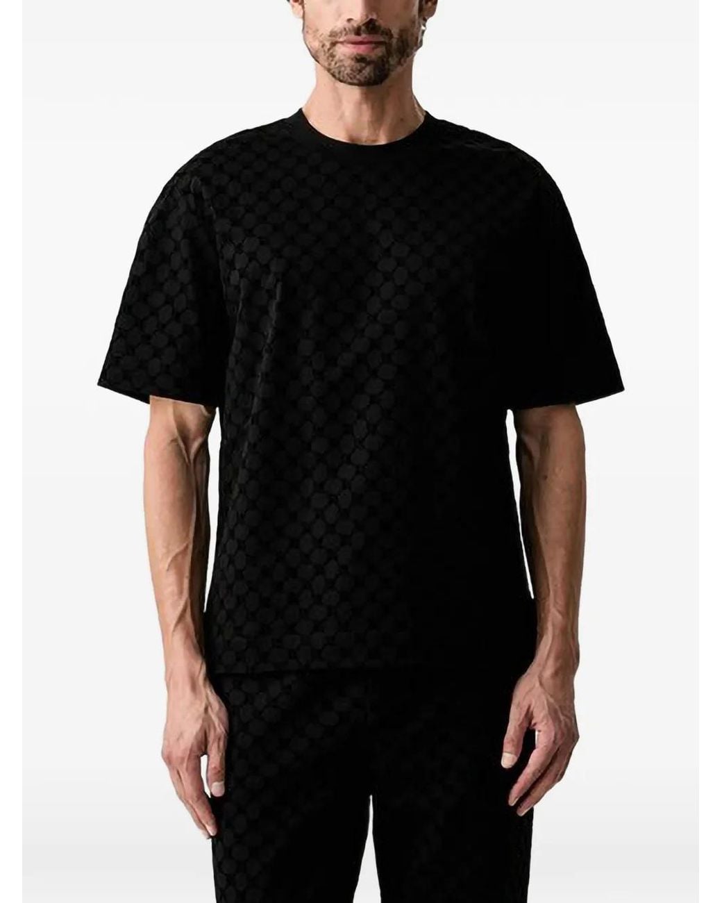 Joop! Black Monogram-Pattern T-Shirt for men