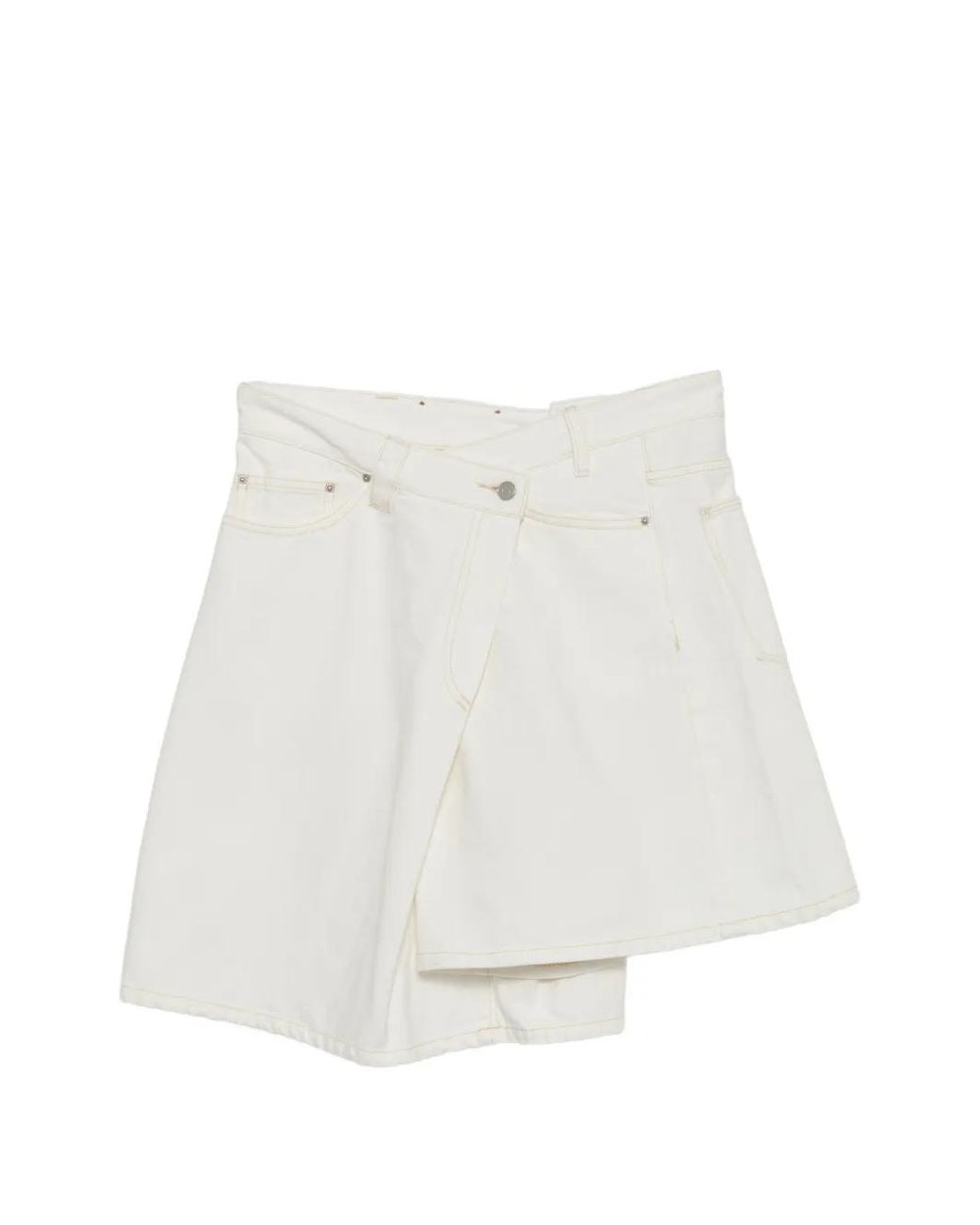 JNBY White Cotton Denim Shorts