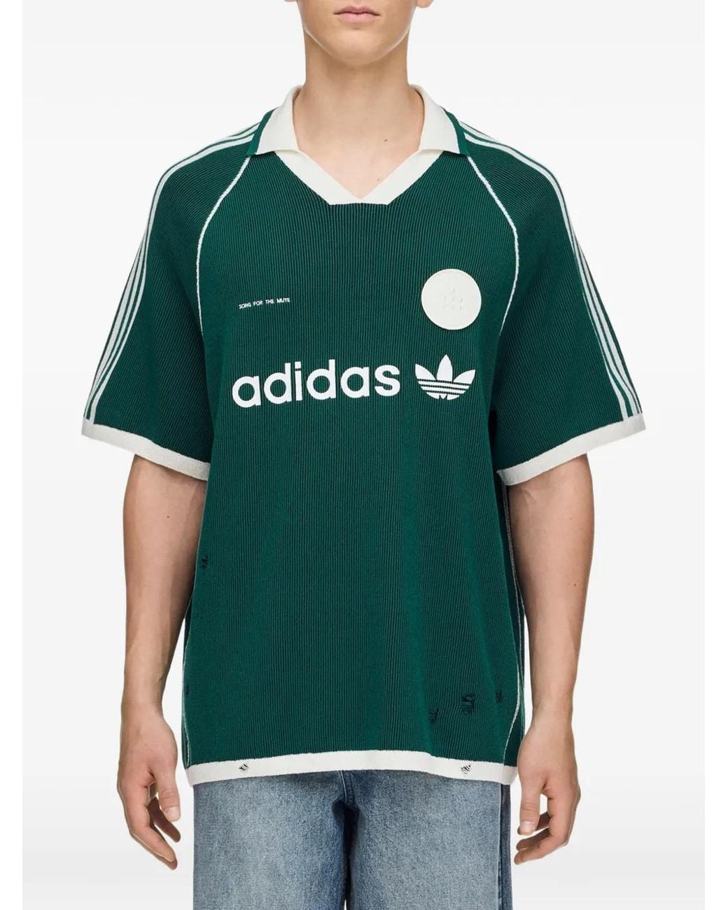 Song For The Mute Green X Adidas Logo-Embroidered Polo Shirt for men